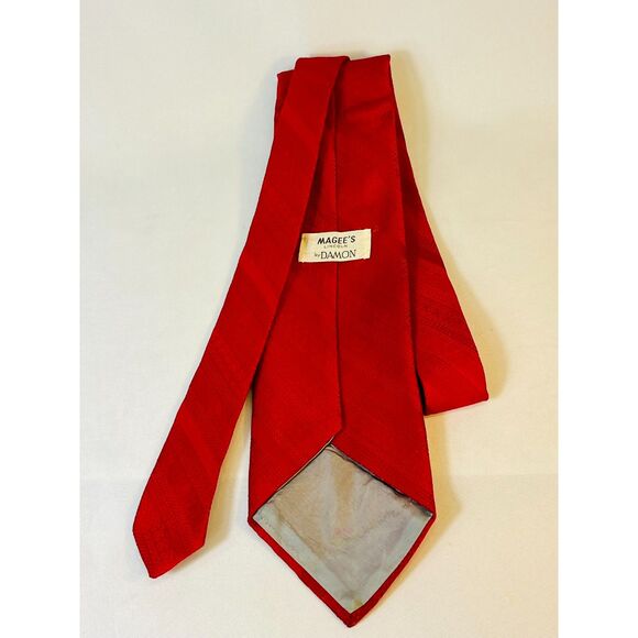 Vintage Wide Tie Damon's Red Patterned 1960s - Picture 3 of 6